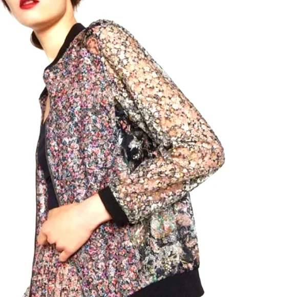 Zara Multicolor Bomber Jacket - Picture 1 of 8